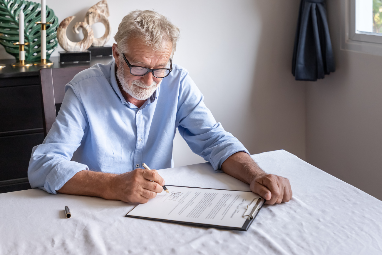 older man closing out an estate plan